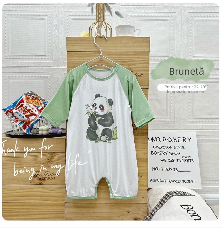 Sac de dormit pentru bebeluși cu design cu picioare despărțite din Tencel Modal, pentru toate anotimpurile, model Cartoon, siguranță Clasa A, potrivit pentru 0–6 ani