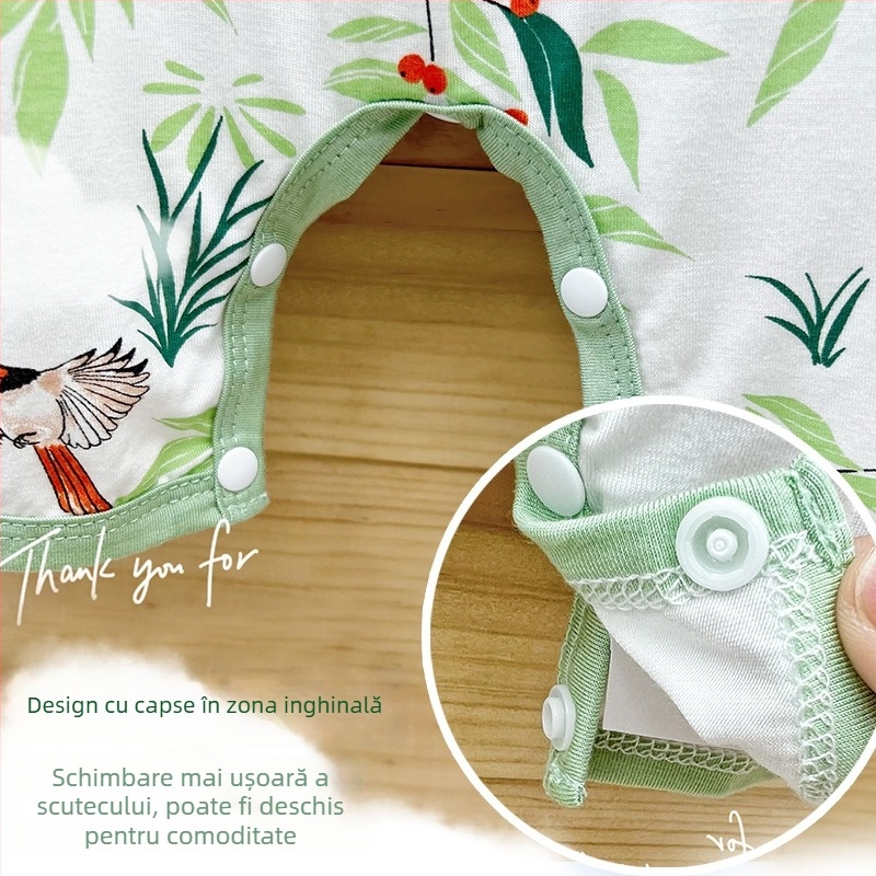 Sac de dormit pentru bebeluși cu design cu picioare despărțite din Tencel Modal, pentru toate anotimpurile, model Cartoon, siguranță Clasa A, potrivit pentru 0–6 ani