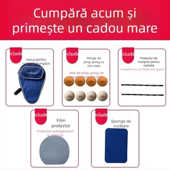 Jiao Yu Rachetă de tenis de masă – lamă din fibră de carbon, cauciuc cu adeziv pozitiv, tip lovitură drept