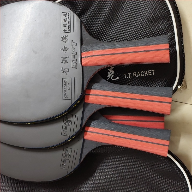 Paletă de tenis de masă, nivel profesional, fibră de carbon, mâner lung și mâner scurt, lovitură dreaptă, 10 stele / 12 stele, pentru începători și antrenament