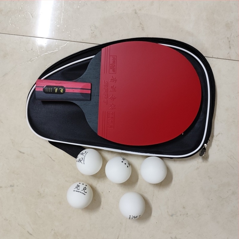 Paletă de tenis de masă, nivel profesional, fibră de carbon, mâner lung și mâner scurt, lovitură dreaptă, 10 stele / 12 stele, pentru începători și antrenament