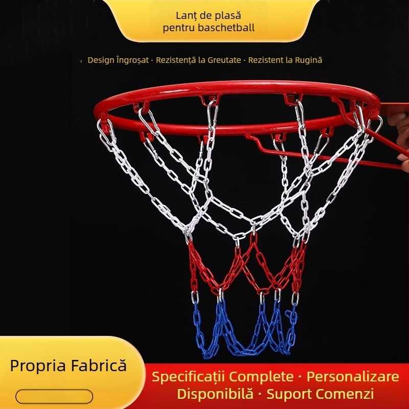 Suport/ramă de baschet din oțel inoxidabil cu plasă și coș (Material: 3283093; Greutate: 1 kg; Personalizare disponibilă; Categorie: post/ramă de baschet)