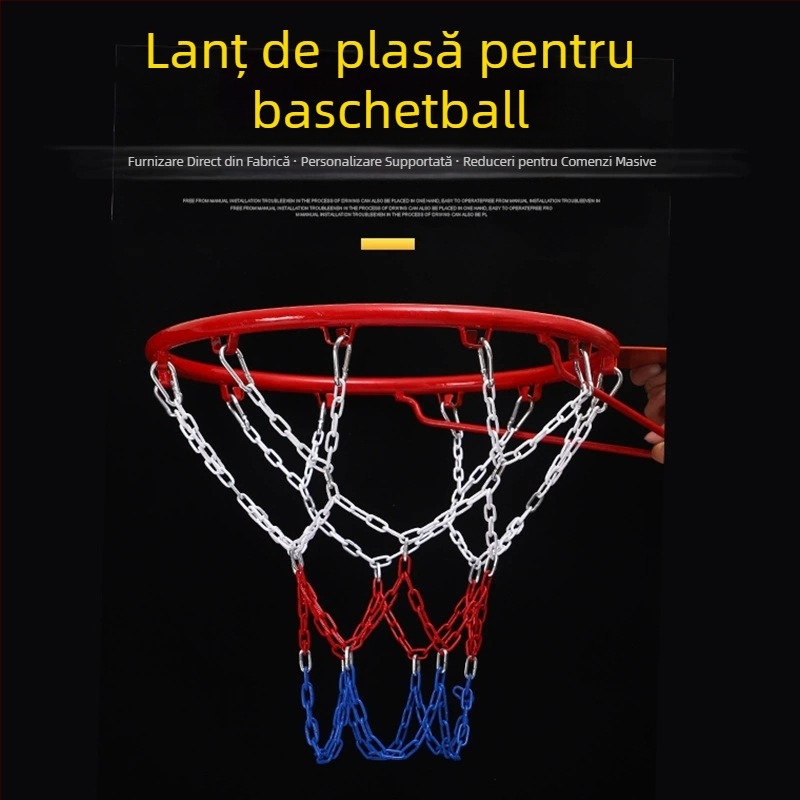 Suport/ramă de baschet din oțel inoxidabil cu plasă și coș (Material: 3283093; Greutate: 1 kg; Personalizare disponibilă; Categorie: post/ramă de baschet)