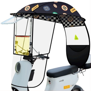 Langlong umbrelă pentru vehicul electric – adăpost împotriva ploii și a soarelui, UPF>40, țesătură 210T, tijă centrală din fibră, deschidere manuală, greutate 2,8 kg