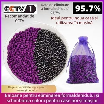 Minge de permanganat de potasiu — cristale minerale nano pentru eliminarea formaldehydei, pungă din cărbune de bambus, 1 kg