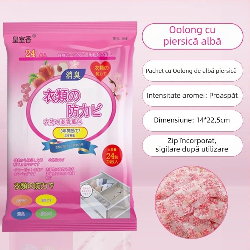 Royal Incense bile pentru molii în șifonier cu parfum de trandafir — protecție împotriva mucegaiului, insectelor și umidității, 96 buc.