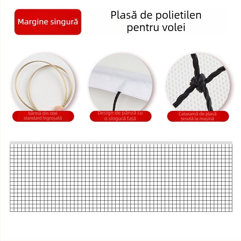 Plasă de volei pentru competiție standard, cadru îngroșat și greu, Chenhong, material poliester/PE