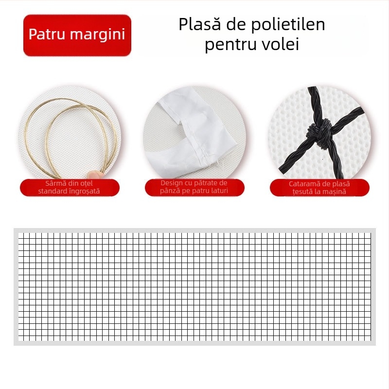 Plasă de volei pentru competiție standard, cadru îngroșat și greu, Chenhong, material poliester/PE