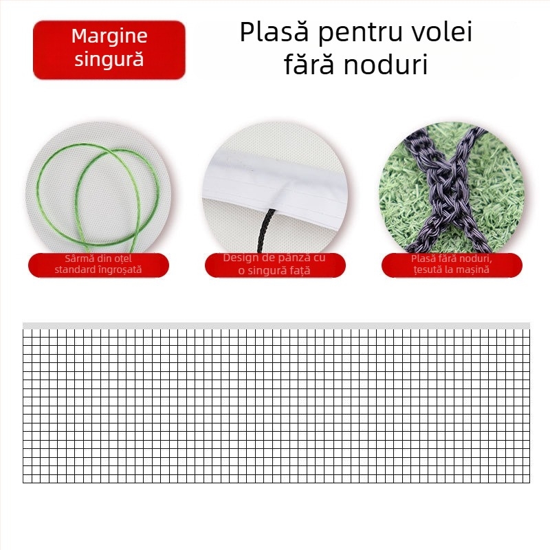 Plasă de volei pentru competiție standard, cadru îngroșat și greu, Chenhong, material poliester/PE