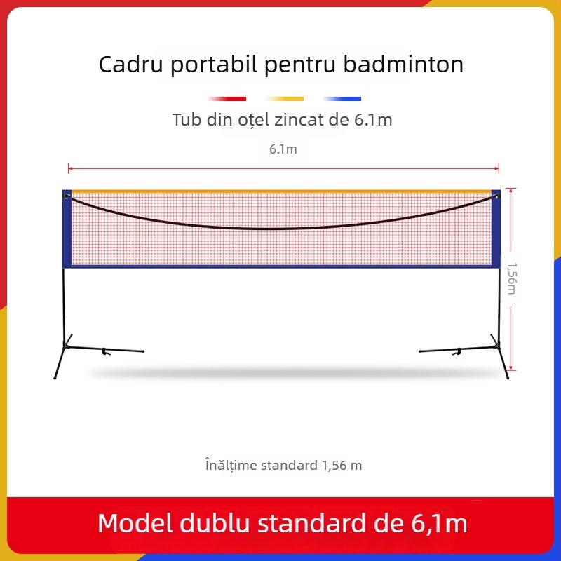 Cssit ramă de plasă badminton, portabilă, pliabilă, pentru interior și exterior, standard de competiție profesională