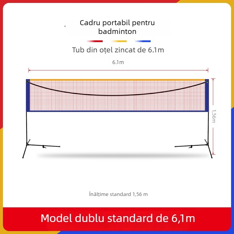 Cssit ramă de plasă badminton, portabilă, pliabilă, pentru interior și exterior, standard de competiție profesională