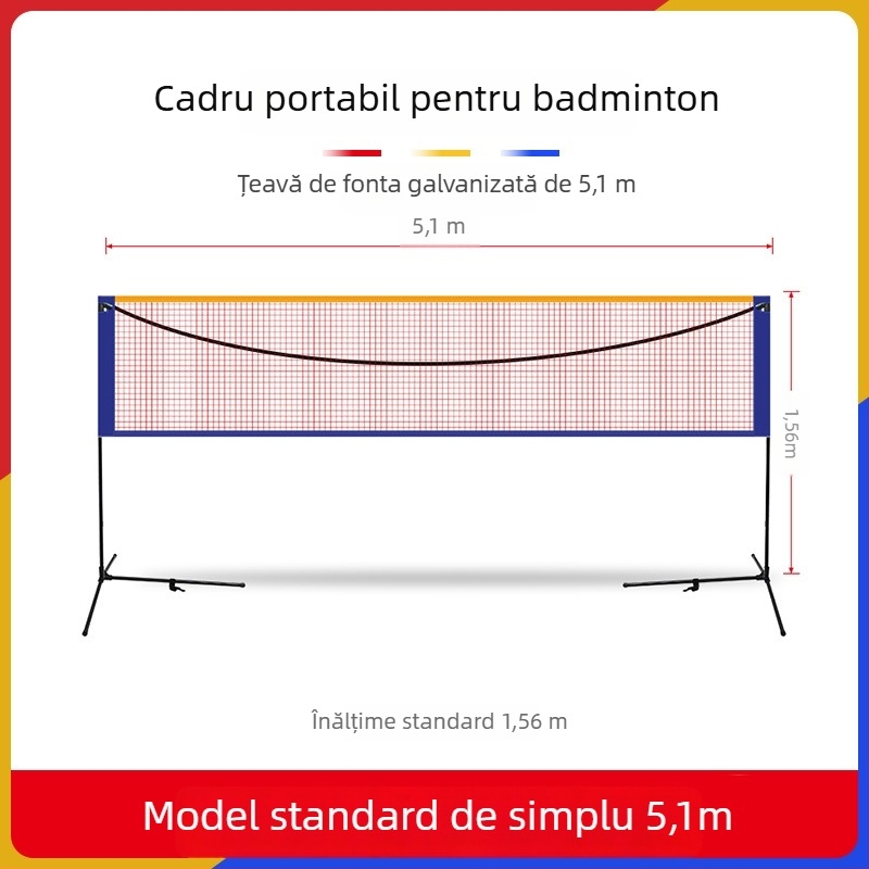 Cssit ramă de plasă badminton, portabilă, pliabilă, pentru interior și exterior, standard de competiție profesională
