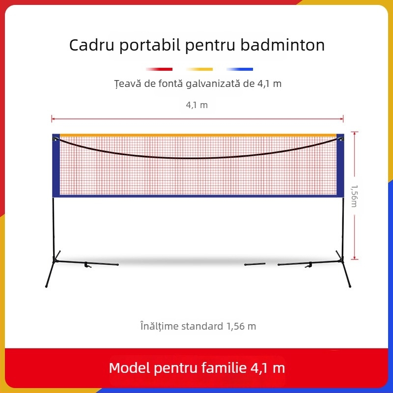 Cssit ramă de plasă badminton, portabilă, pliabilă, pentru interior și exterior, standard de competiție profesională