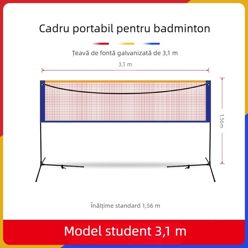 Cssit ramă de plasă badminton, portabilă, pliabilă, pentru interior și exterior, standard de competiție profesională