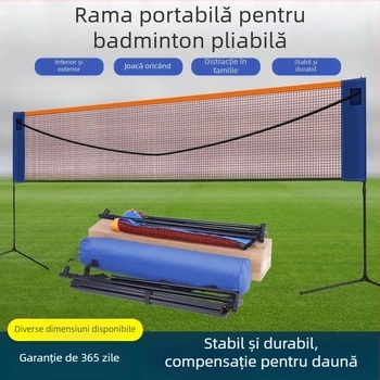 Suport portabil pentru plasă de badminton – pliabil, pentru interior și exterior, utilizare acasă