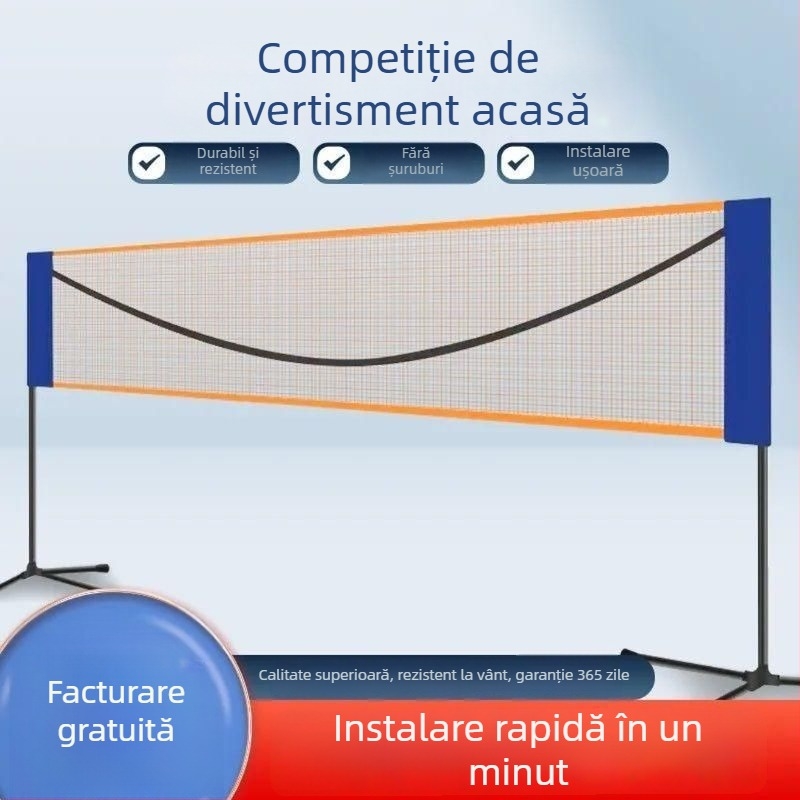 Suport portabil pentru plasă de badminton – pliabil, pentru interior și exterior, utilizare acasă