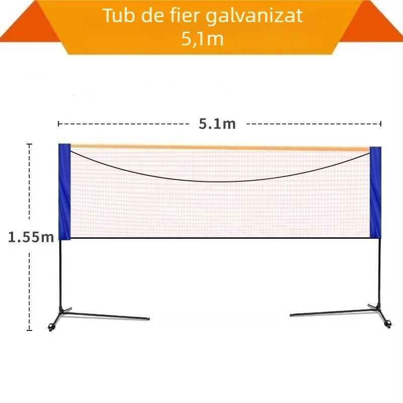 Suport portabil pentru plasă de badminton – pliabil, pentru interior și exterior, utilizare acasă