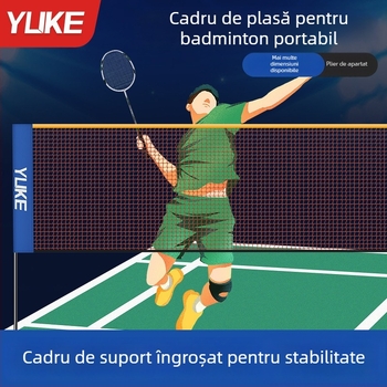 Cadru pentru plasă de badminton, pliabil și portabil pentru interior/ exterior, nylon, brand Yuke, cod produs YPWJ