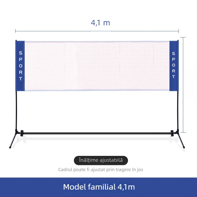 Cadru portabil pentru plasă de badminton - pliabil pentru interior/exterior, plasă standard, personalizare disponibilă