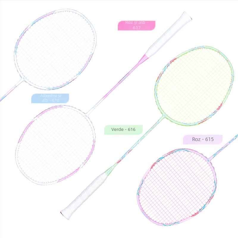 Paletă badminton Witess – Cadru din fibră de carbon, Greutate 80–84 g, Tijă dreaptă, Şnururi din nailon
