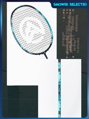 Rachetă de badminton ALPSPORT cu ramă din fibră de carbon, 80–84 g, tensiune 28 lb, lovitură directă