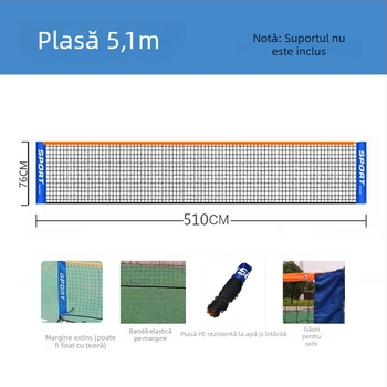 Post de tenis și badminton – pliere, pentru uz casnic și exterior, material poliester PE