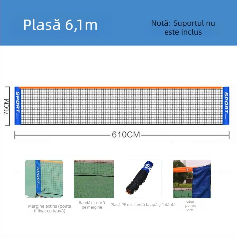 Post de tenis și badminton – pliere, pentru uz casnic și exterior, material poliester PE