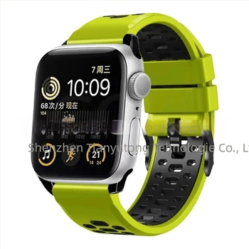 Brățară din silicon pentru Apple Watch Series11, stil sport, cu dimensiuni de interfață personalizabile și închidere cu cui, 25 g