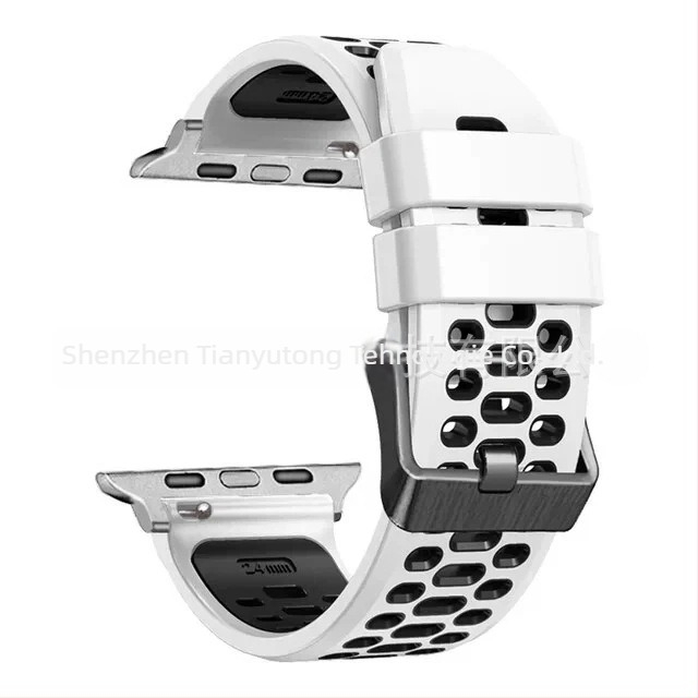 Brățară din silicon pentru Apple Watch Series11, stil sport, cu dimensiuni de interfață personalizabile și închidere cu cui, 25 g