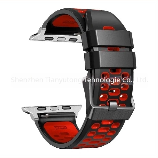 Brățară din silicon pentru Apple Watch Series11, stil sport, cu dimensiuni de interfață personalizabile și închidere cu cui, 25 g