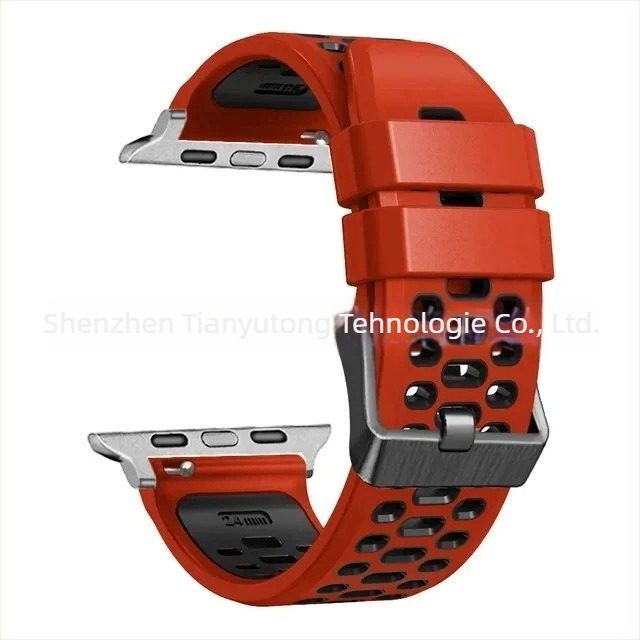 Brățară din silicon pentru Apple Watch Series11, stil sport, cu dimensiuni de interfață personalizabile și închidere cu cui, 25 g