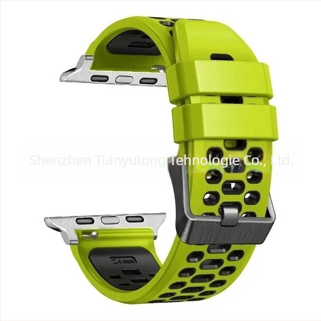 Brățară din silicon pentru Apple Watch Series11, stil sport, cu dimensiuni de interfață personalizabile și închidere cu cui, 25 g