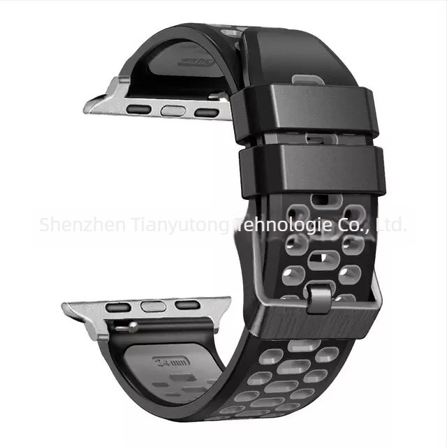 Brățară din silicon pentru Apple Watch Series11, stil sport, cu dimensiuni de interfață personalizabile și închidere cu cui, 25 g