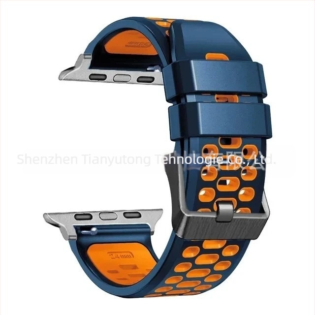 Brățară din silicon pentru Apple Watch Series11, stil sport, cu dimensiuni de interfață personalizabile și închidere cu cui, 25 g