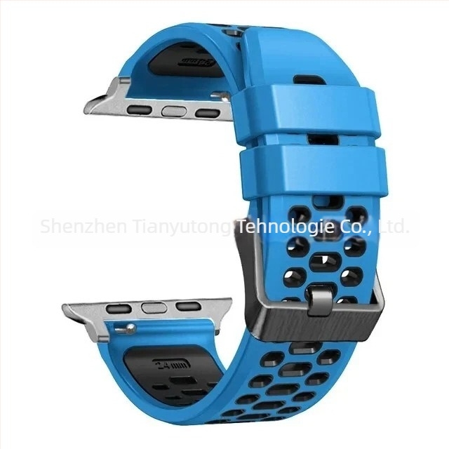 Brățară din silicon pentru Apple Watch Series11, stil sport, cu dimensiuni de interfață personalizabile și închidere cu cui, 25 g