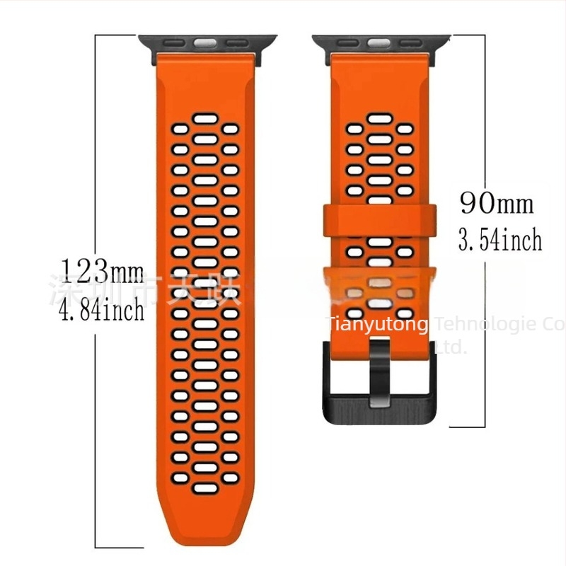 Brățară din silicon pentru Apple Watch Series11, stil sport, cu dimensiuni de interfață personalizabile și închidere cu cui, 25 g