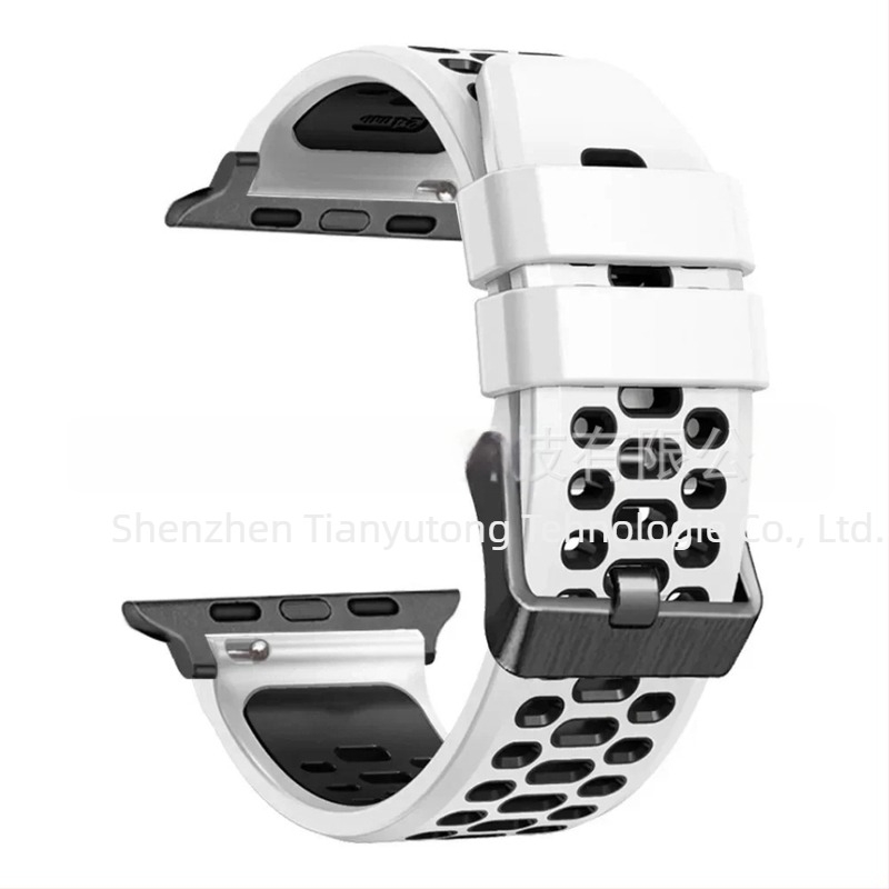 Brățară din silicon pentru Apple Watch Series11, stil sport, cu dimensiuni de interfață personalizabile și închidere cu cui, 25 g