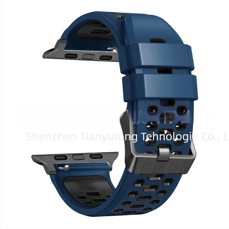 Brățară din silicon pentru Apple Watch Series11, stil sport, cu dimensiuni de interfață personalizabile și închidere cu cui, 25 g