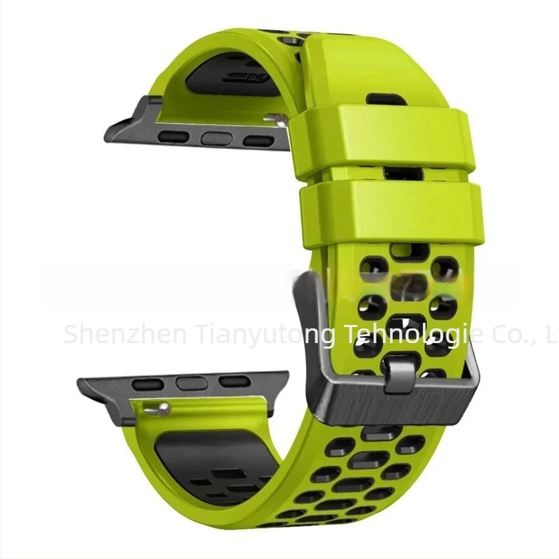 Brățară din silicon pentru Apple Watch Series11, stil sport, cu dimensiuni de interfață personalizabile și închidere cu cui, 25 g