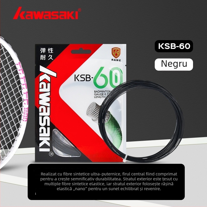Șnur pentru rachetă Kawasaki - fibră de nailon, pentru badminton și tenis de masă