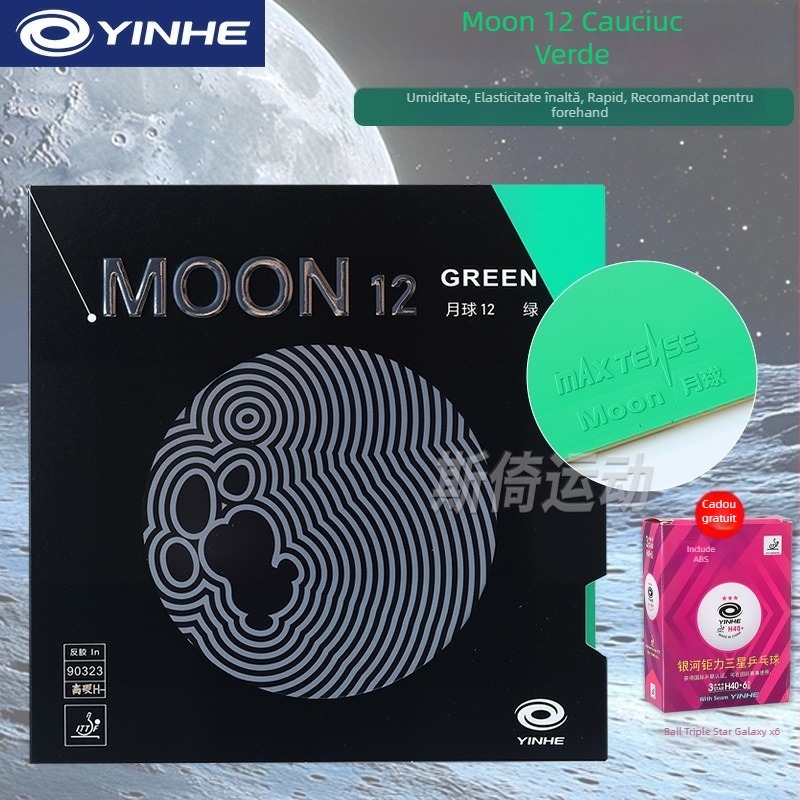 Galaxy Moon12 gumă uscată de ping-pong – monobloc, cu adeziv invers, pentru rever