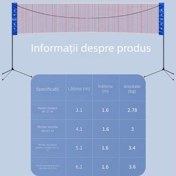 Cadru portabil pentru plasă de badminton – pentru utilizare în interior și în exterior, brand Xin Yue; Material: 21251174255; Categorie: badminton column