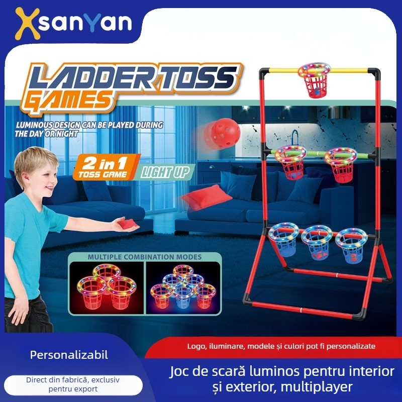 Joc de baschet pentru doi — jucărie interactivă părinte-copil pentru coordonarea mână-ochi și interacțiune, construcție din plastic, pentru copii 4–6 ani