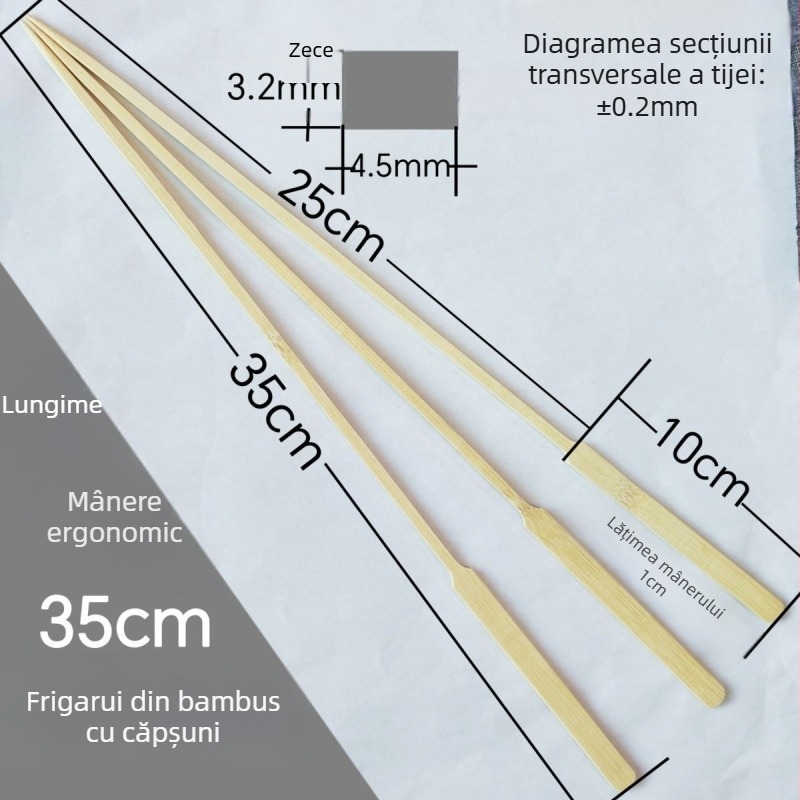 Scobitori de fructe din bambus, de unică folosință, cu logo imprimat, stil modern minimalist, produs de calitate