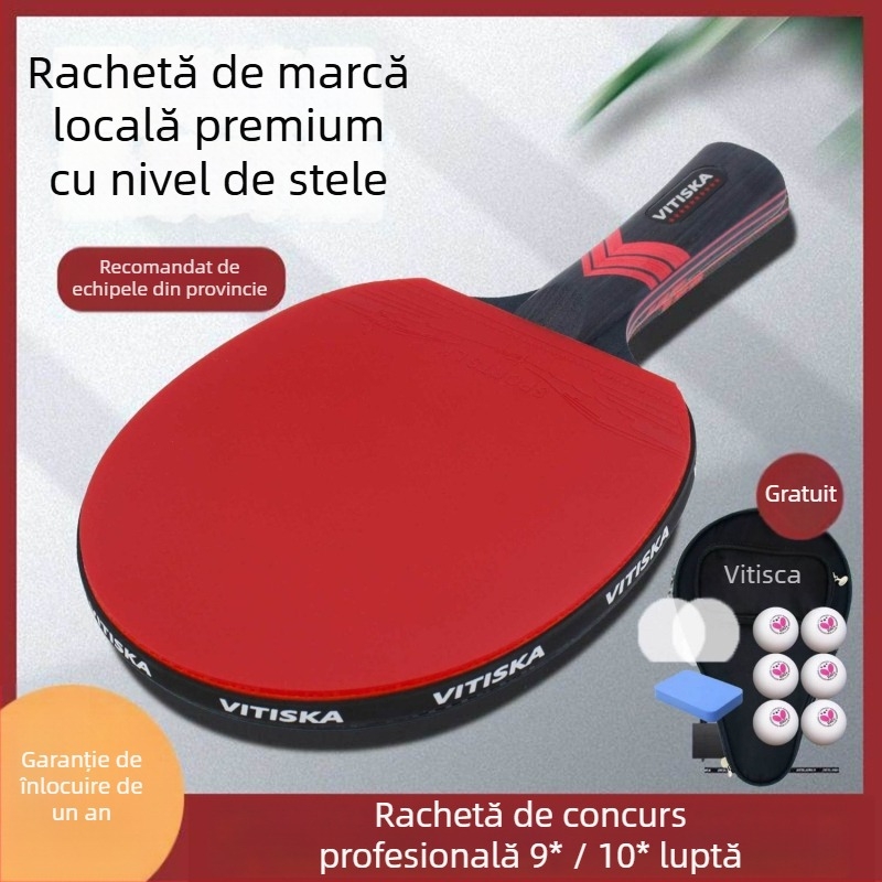 Raquetă tenis de masă – Placă din fibră de carbon, Cauciuc cu adeziv pozitiv, Brand Fenzhi, Fără personalizare