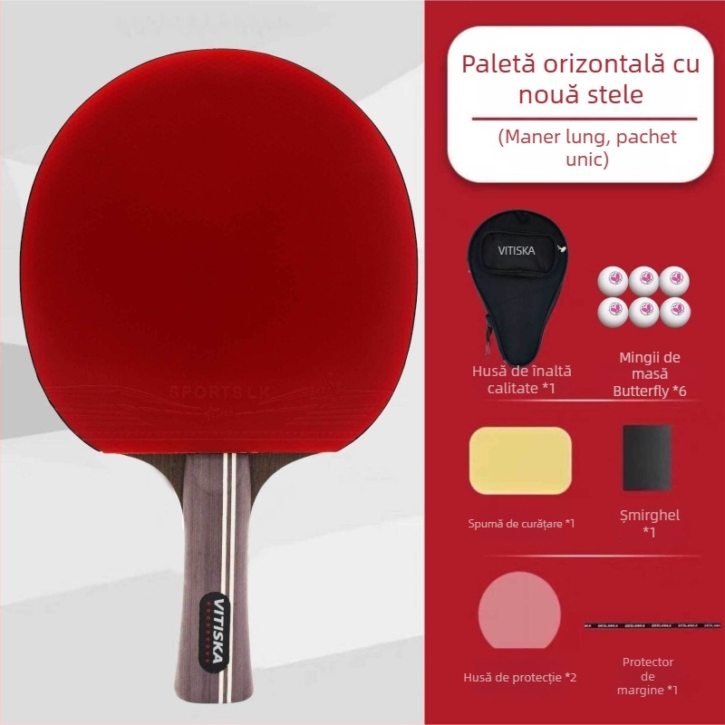 Raquetă tenis de masă – Placă din fibră de carbon, Cauciuc cu adeziv pozitiv, Brand Fenzhi, Fără personalizare