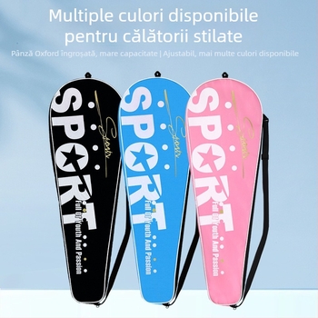 Geantă Boca pentru rachetă badminton cu curea de umăr, material Oxford rezistent la apă, construcție din trei straturi, pentru badminton/tenis