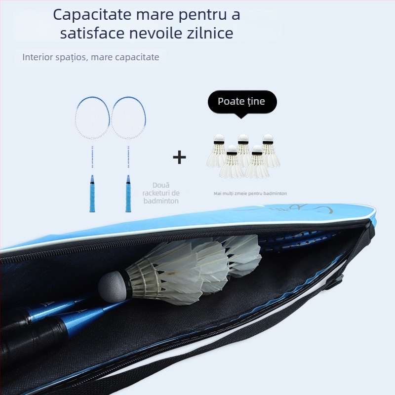 Geantă Boca pentru rachetă badminton cu curea de umăr, material Oxford rezistent la apă, construcție din trei straturi, pentru badminton/tenis