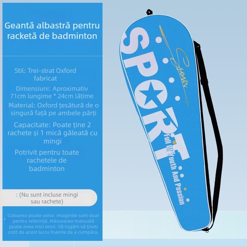 Geantă Boca pentru rachetă badminton cu curea de umăr, material Oxford rezistent la apă, construcție din trei straturi, pentru badminton/tenis