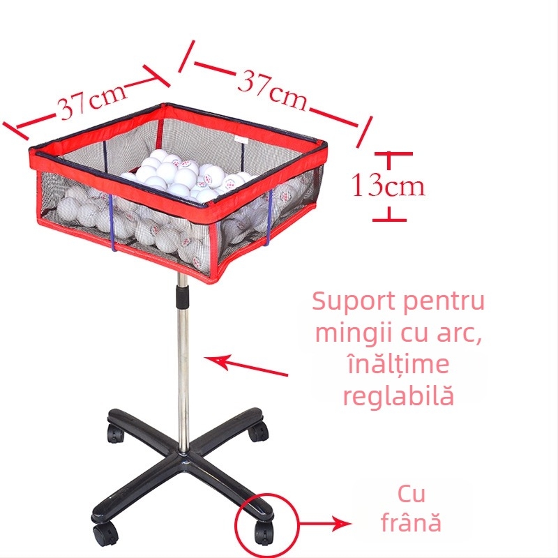 Eisenway antrenor de tenis de masă cu coș mobil de mingi — din oțel inoxidabil, 2,2 kg, aparat de adunare mingi pentru tenis de masă.